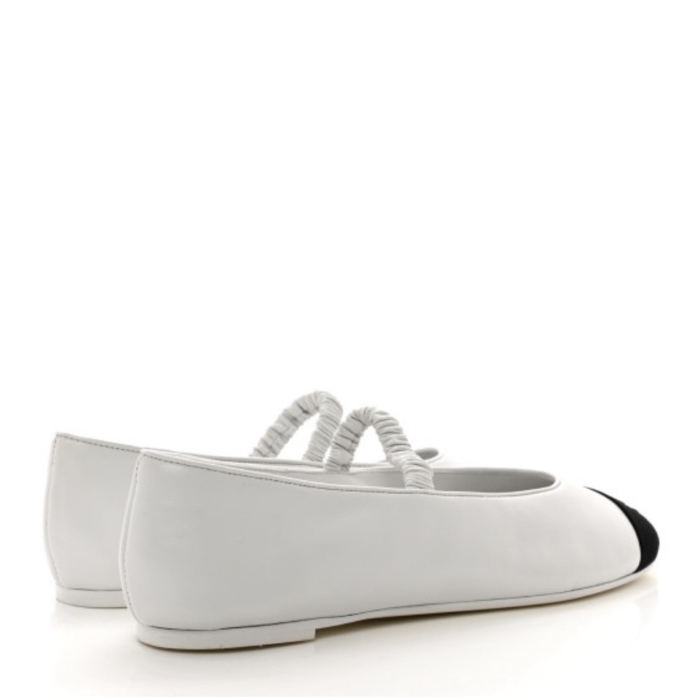 Chanel Cruise 2024 Lambskin Grosgrain Cap Toe Ballerina Flats w/ Leg Warmers 39 - Picture 9 of 15